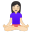 Woman in lotus position light skin tone icon