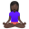 Woman in lotus position dark skin tone icon