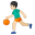 Man bouncing ball light skin tone icon
