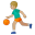 Man bouncing ball medium light skin tone icon