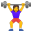 Woman lifting weights icon