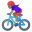 Woman biking medium skin tone icon