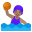 Woman playing water polo medium skin tone icon