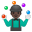 Man juggling dark skin tone icon