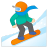 Snowboarder light skin tone icon