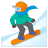 Snowboarder dark skin tone icon