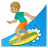 Man surfing medium light skin tone icon
