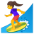 Woman surfing icon