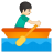Man rowing boat light skin tone icon