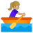Woman rowing boat medium light skin tone icon