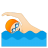Man swimming light skin tone icon