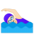 Woman swimming light skin tone icon