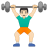 Man lifting weights light skin tone icon