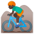 Man mountain biking dark skin tone icon