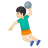Man playing handball light skin tone icon