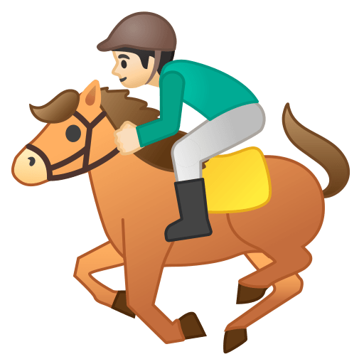 Horse racing light skin tone icon