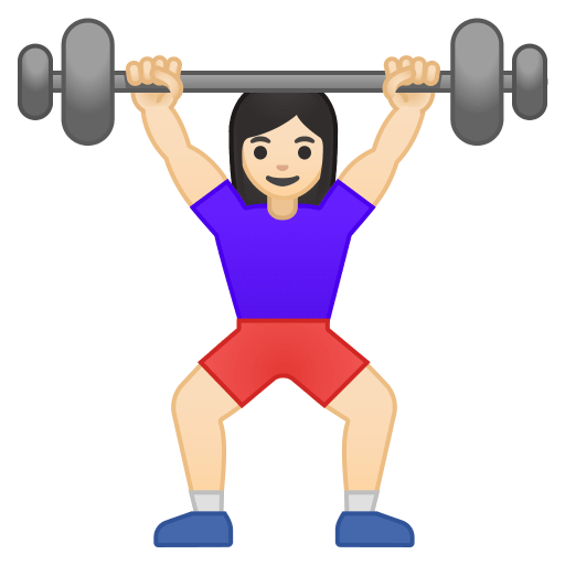 11656-woman-lifting-weights-light-skin-tone icon