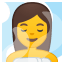 Woman in steamy room icon