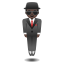 Man in suit levitating dark skin tone icon
