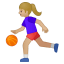 Woman bouncing ball medium light skin tone icon