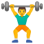Man lifting weights icon