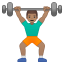 Man lifting weights medium skin tone icon