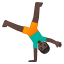 Man cartwheeling dark skin tone icon