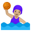 Woman playing water polo medium light skin tone icon