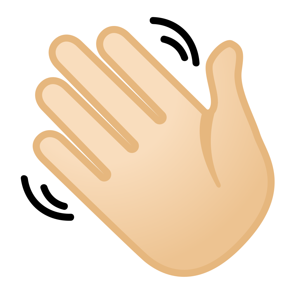 Waving hand light skin tone Icon | Noto Emoji People Bodyparts Iconset ...