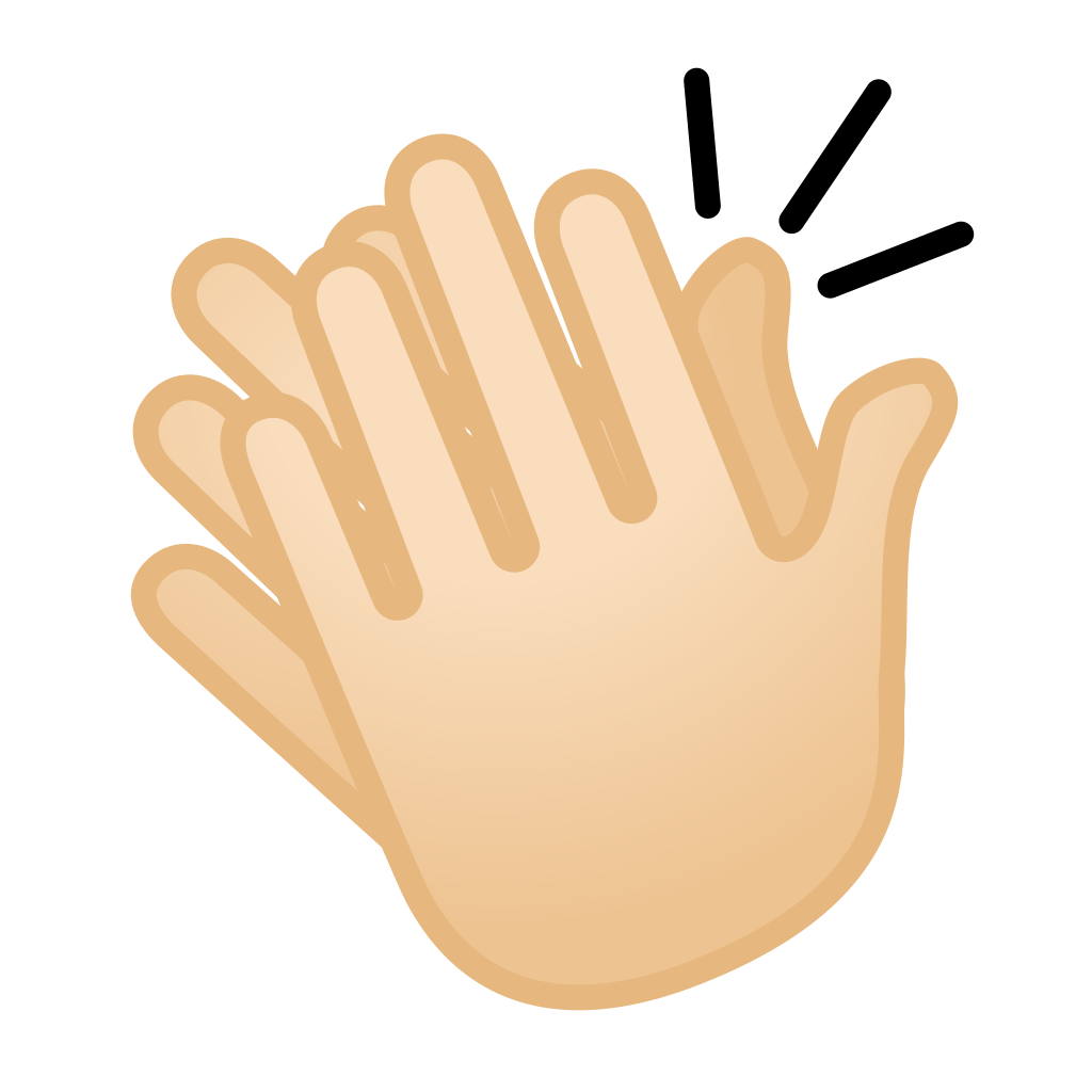 Clapping hands light skin tone Icon | Noto Emoji People Bodyparts ...