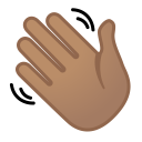 Waving hand medium skin tone icon