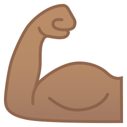 Flexed biceps medium skin tone icon