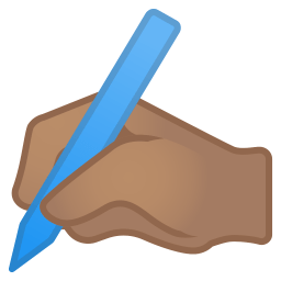 Writing hand medium skin tone icon