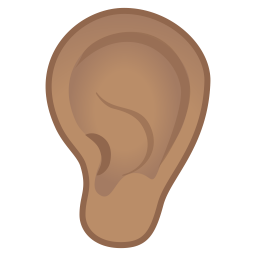 Ear medium skin tone icon