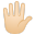 Hand with fingers splayed light skin tone icon
