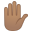 Raised hand medium skin tone icon