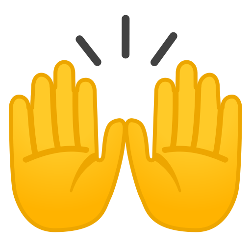 Raising hands Icon | Noto Emoji People Bodyparts Iconset | Google