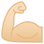 Flexed biceps light skin tone icon