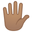Hand with fingers splayed medium skin tone icon