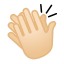 Clapping hands light skin tone icon