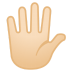 11991-hand-with-fingers-splayed-light-skin-tone icon