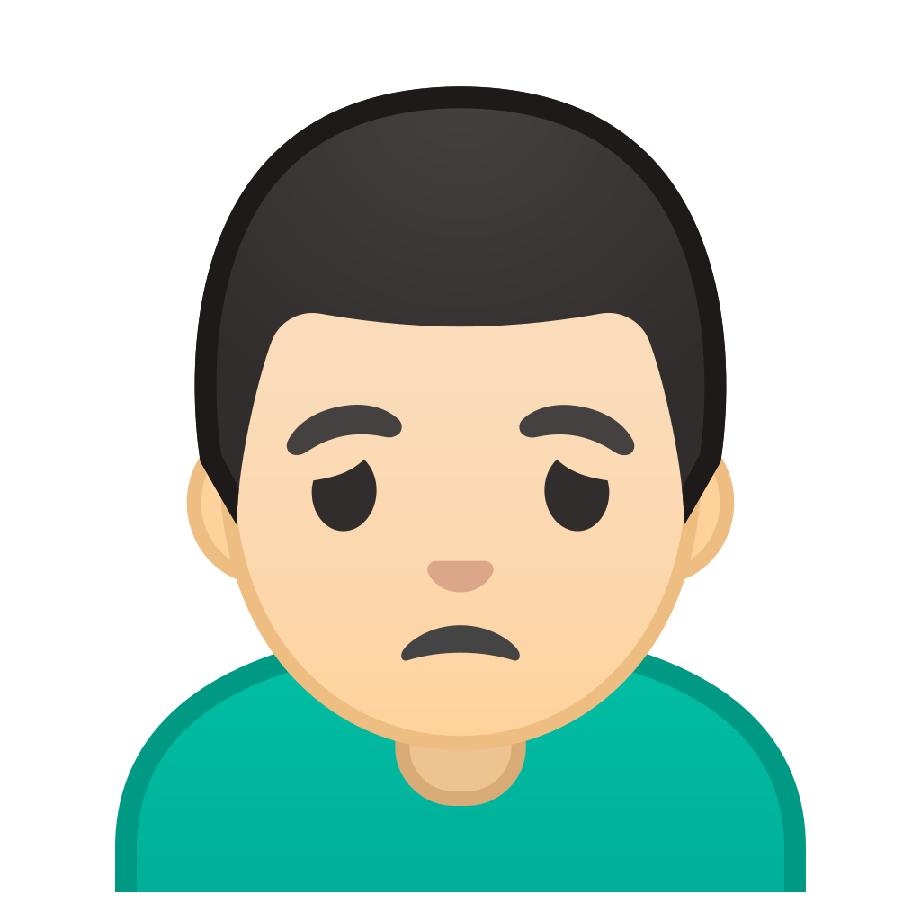 Man frowning light skin tone Icon | Noto Emoji People Expressions