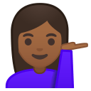 Woman tipping hand medium dark skin tone icon