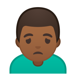 Man frowning medium dark skin tone icon