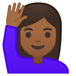 Woman raising hand medium dark skin tone Icon | Noto Emoji People ...