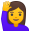 Woman raising hand icon