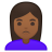 Woman pouting medium dark skin tone icon