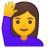 Woman raising hand icon