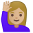 Woman raising hand medium light skin tone icon