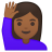 Woman raising hand medium dark skin tone icon